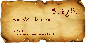 Varró Ágnes névjegykártya