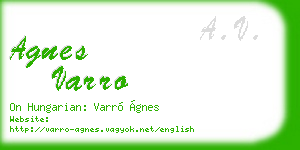 agnes varro business card