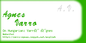 agnes varro business card